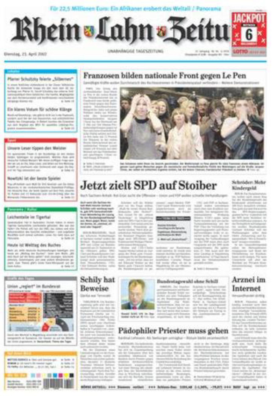 Rhein-Lahn-Zeitung Diez (Archiv) vom Dienstag, 23.04.2002