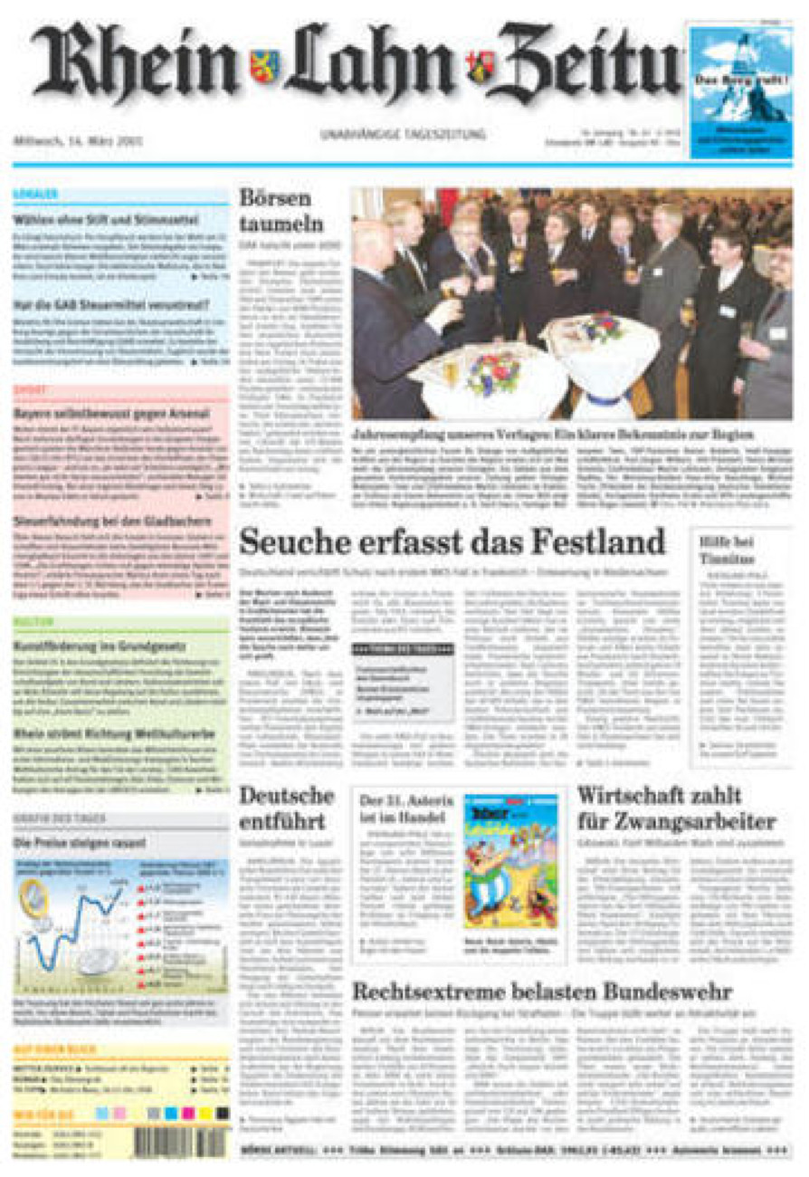 Rhein-Lahn-Zeitung Diez (Archiv) vom Mittwoch, 14.03.2001