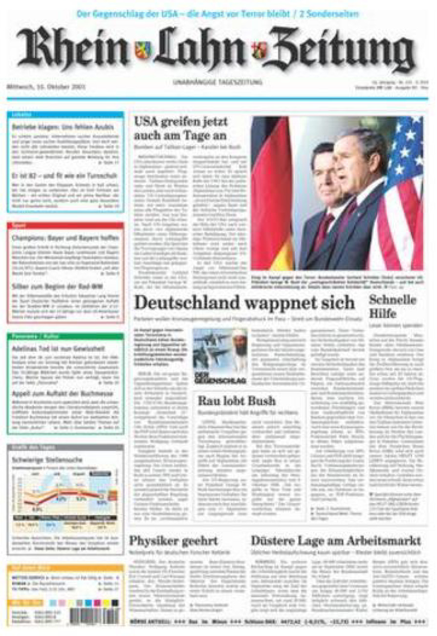 Rhein-Lahn-Zeitung Diez (Archiv) vom Mittwoch, 10.10.2001