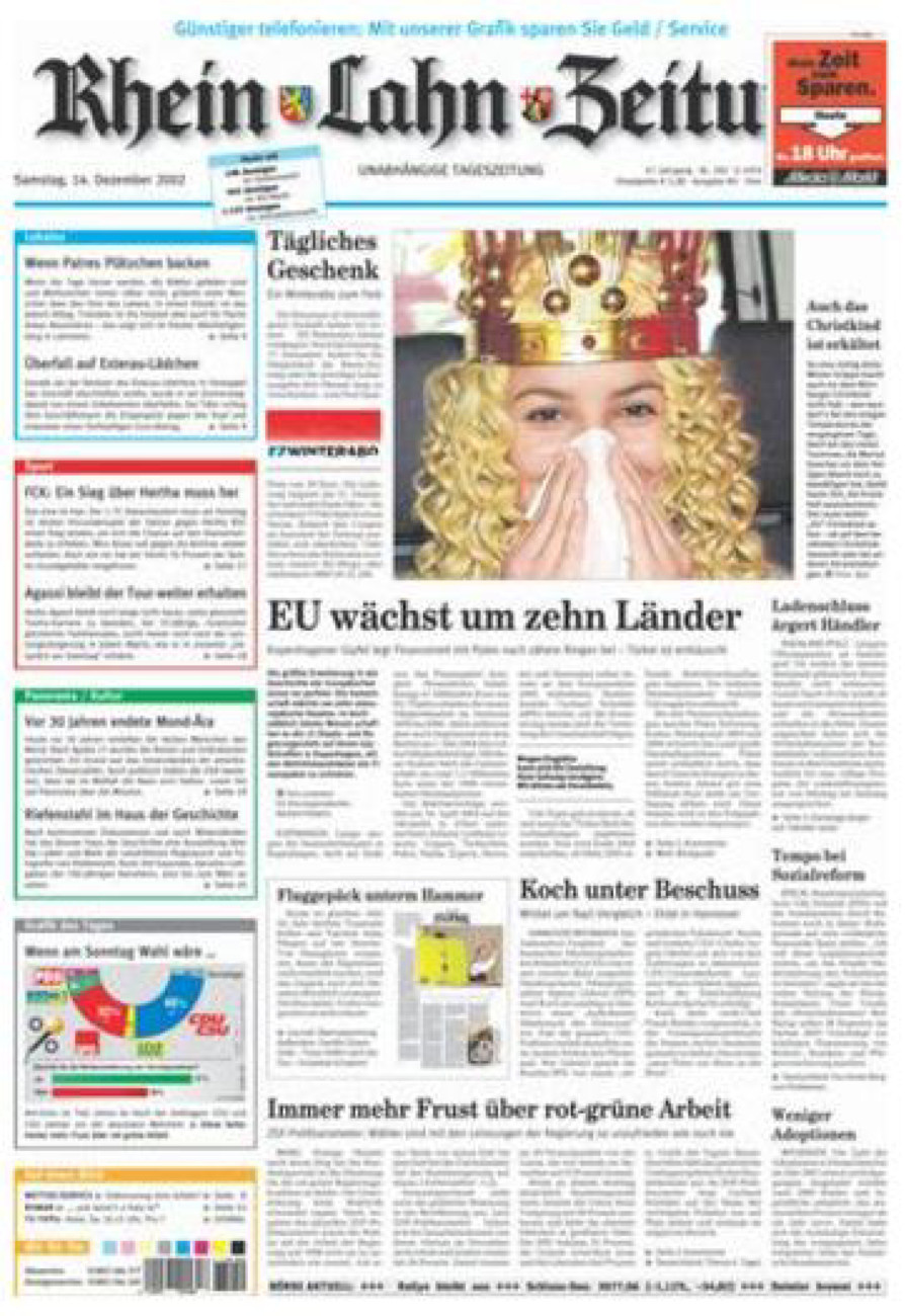 Rhein-Lahn-Zeitung Diez (Archiv) vom Samstag, 14.12.2002