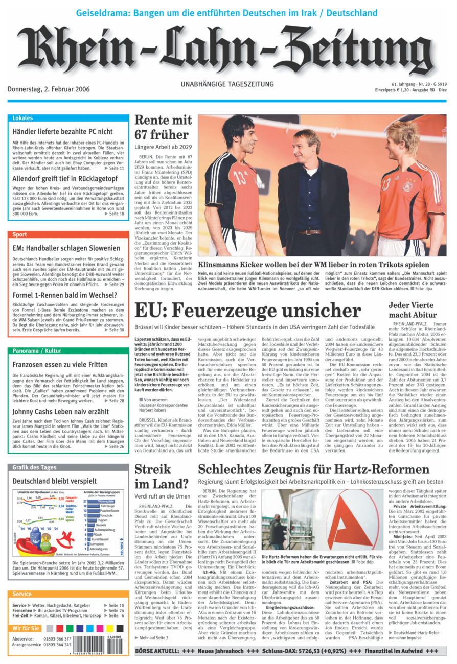 Rhein-Lahn-Zeitung Diez (Archiv) vom Donnerstag, 02.02.2006