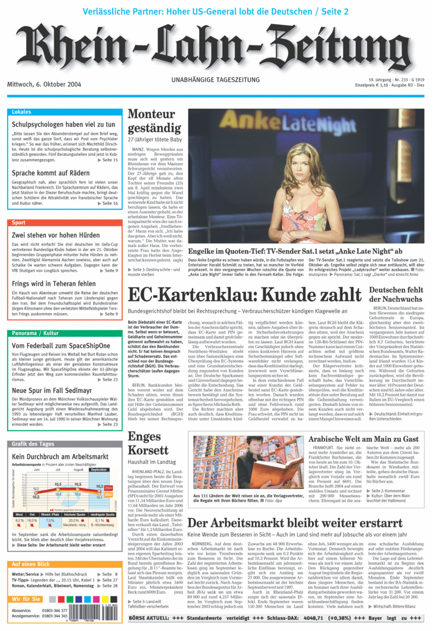 Rhein-Lahn-Zeitung Diez (Archiv) vom Mittwoch, 06.10.2004
