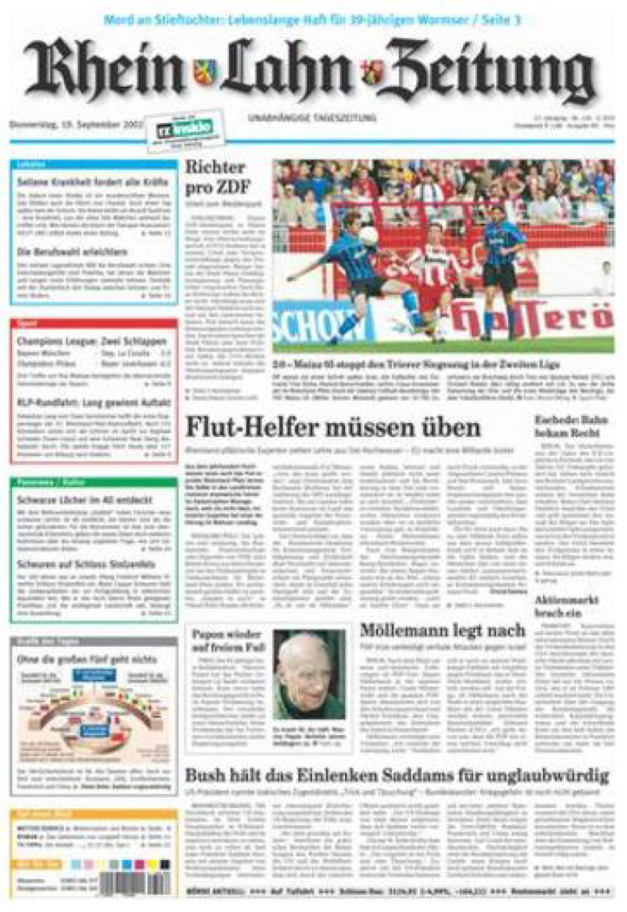 Rhein-Lahn-Zeitung Diez (Archiv) vom Donnerstag, 19.09.2002