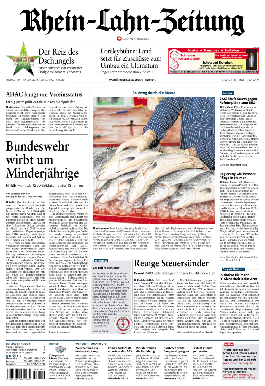 Rhein-Lahn-Zeitung Diez (Archiv) vom Freitag, 24.01.2014