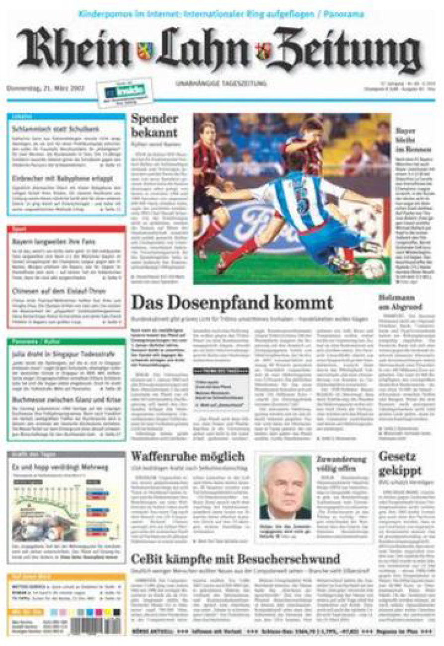 Rhein-Lahn-Zeitung Diez (Archiv) vom Donnerstag, 21.03.2002
