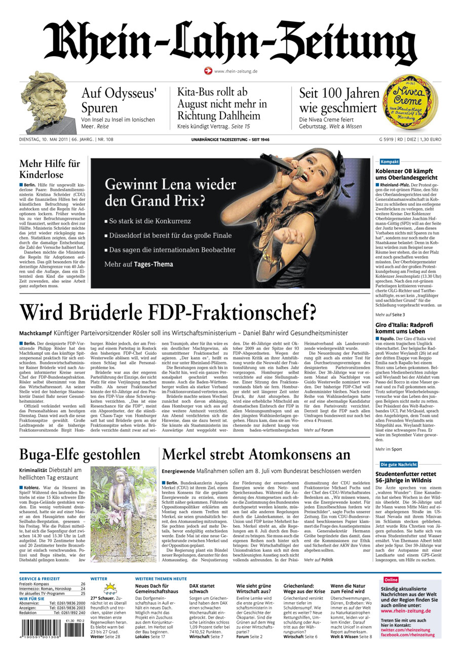 Rhein-Lahn-Zeitung Diez (Archiv) vom Dienstag, 10.05.2011