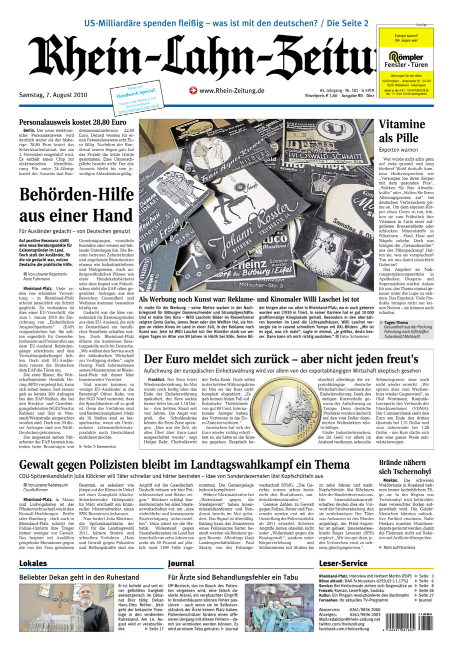 Rhein-Lahn-Zeitung Diez (Archiv) vom Samstag, 07.08.2010