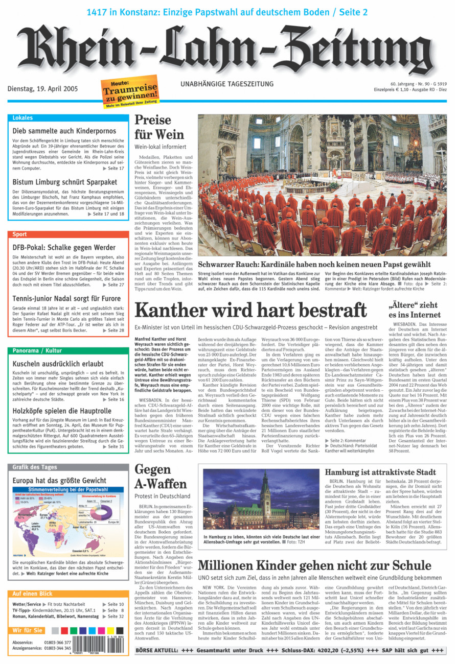 Rhein-Lahn-Zeitung Diez (Archiv) vom Dienstag, 19.04.2005
