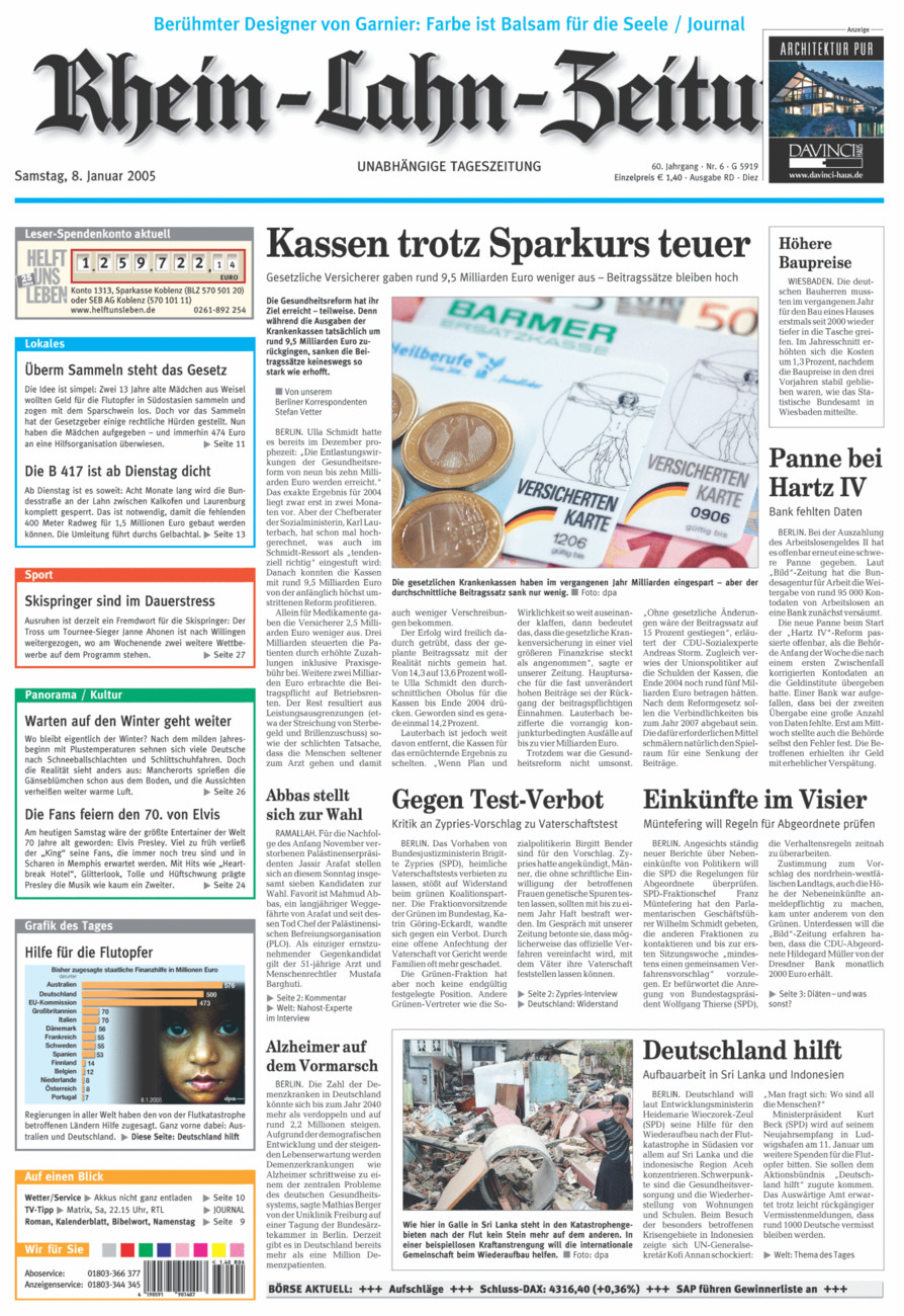 Rhein-Lahn-Zeitung Diez (Archiv) vom Samstag, 08.01.2005