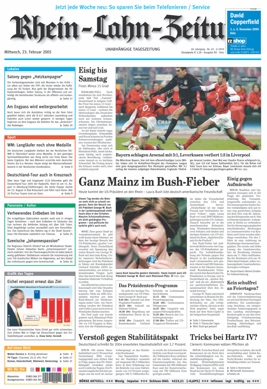 Rhein-Lahn-Zeitung Diez (Archiv) vom Mittwoch, 23.02.2005
