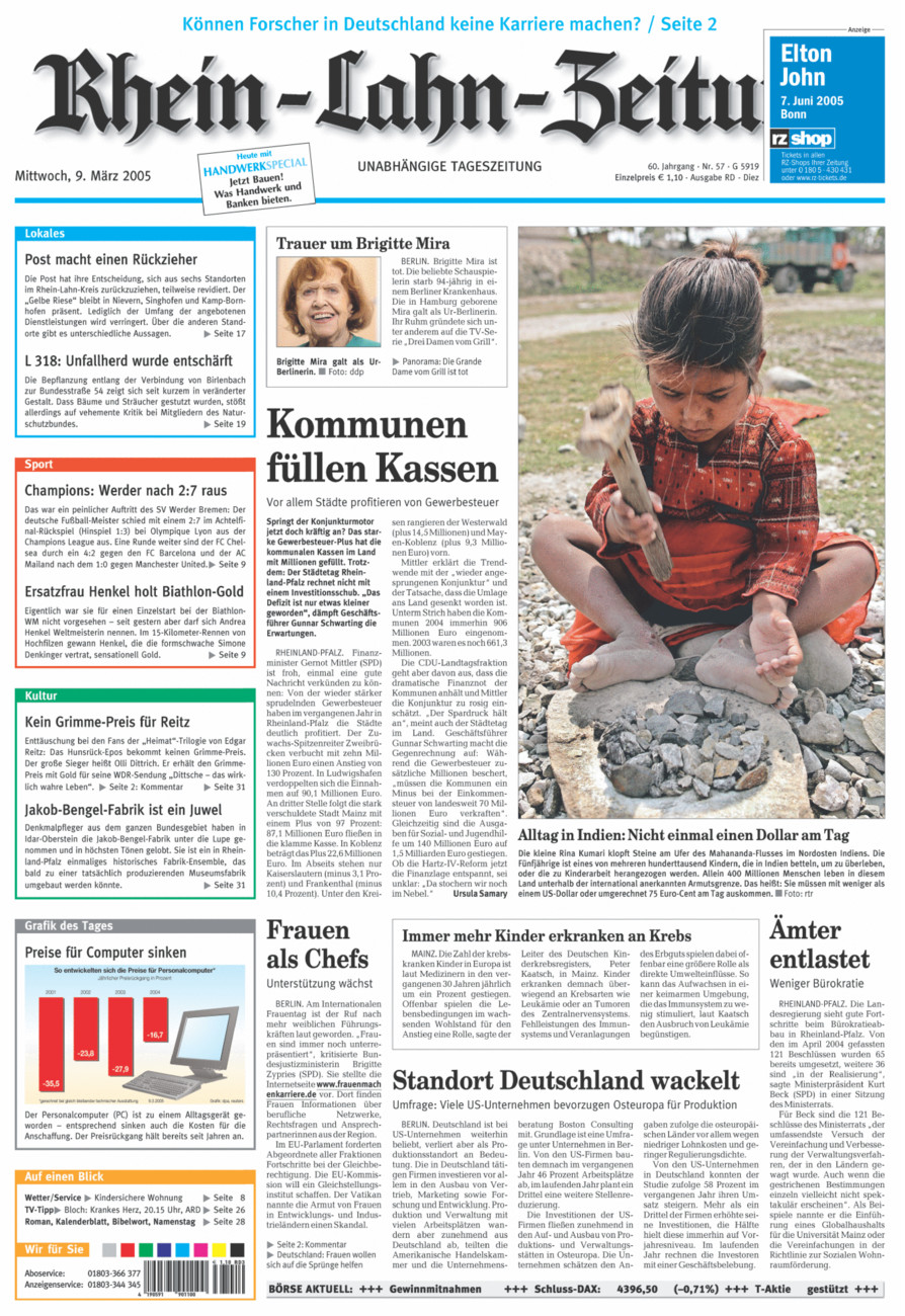 Rhein-Lahn-Zeitung Diez (Archiv) vom Mittwoch, 09.03.2005