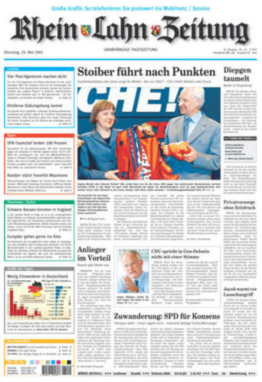 Rhein-Lahn-Zeitung Diez (Archiv) vom Dienstag, 29.05.2001