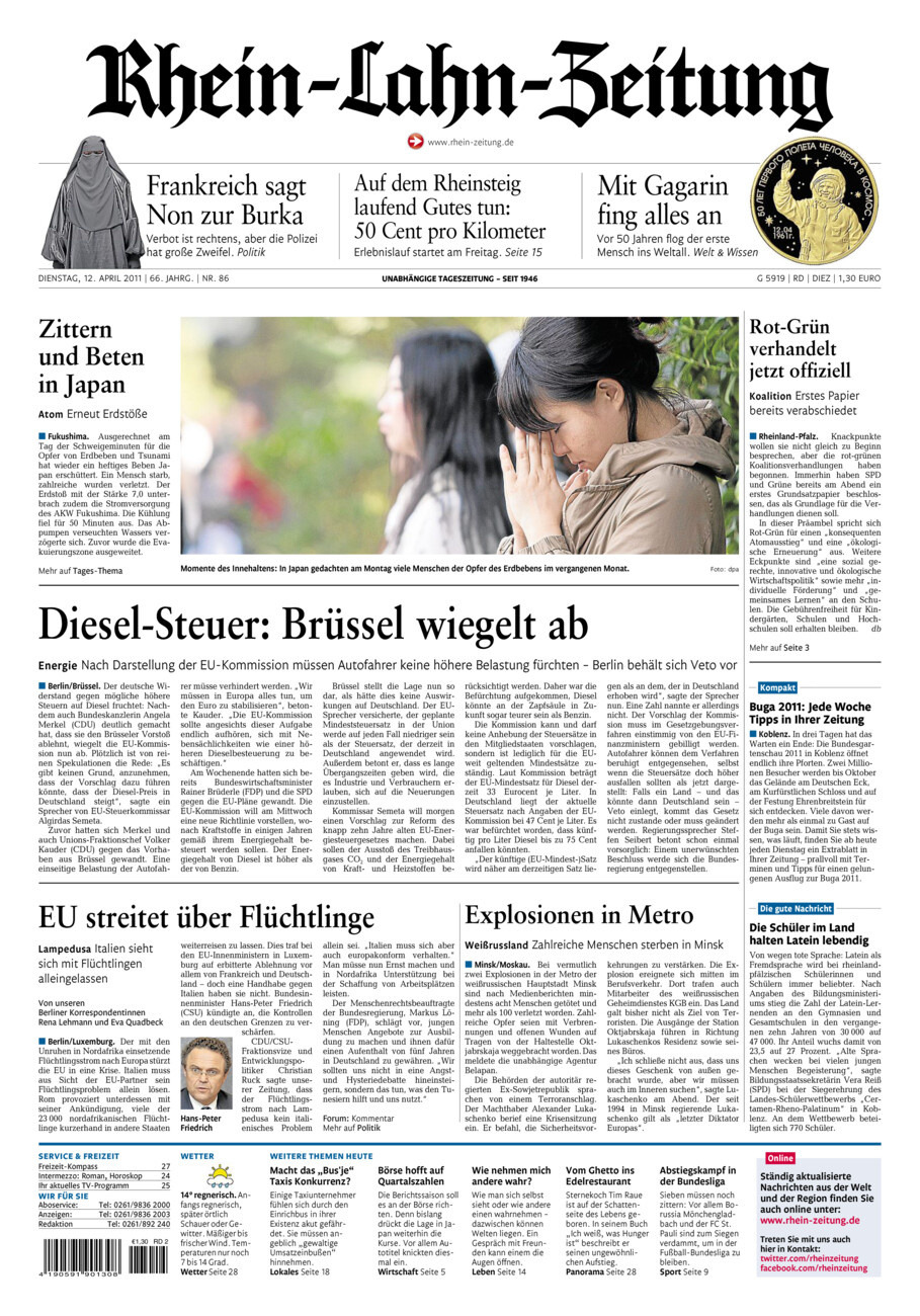 Rhein-Lahn-Zeitung Diez (Archiv) vom Dienstag, 12.04.2011