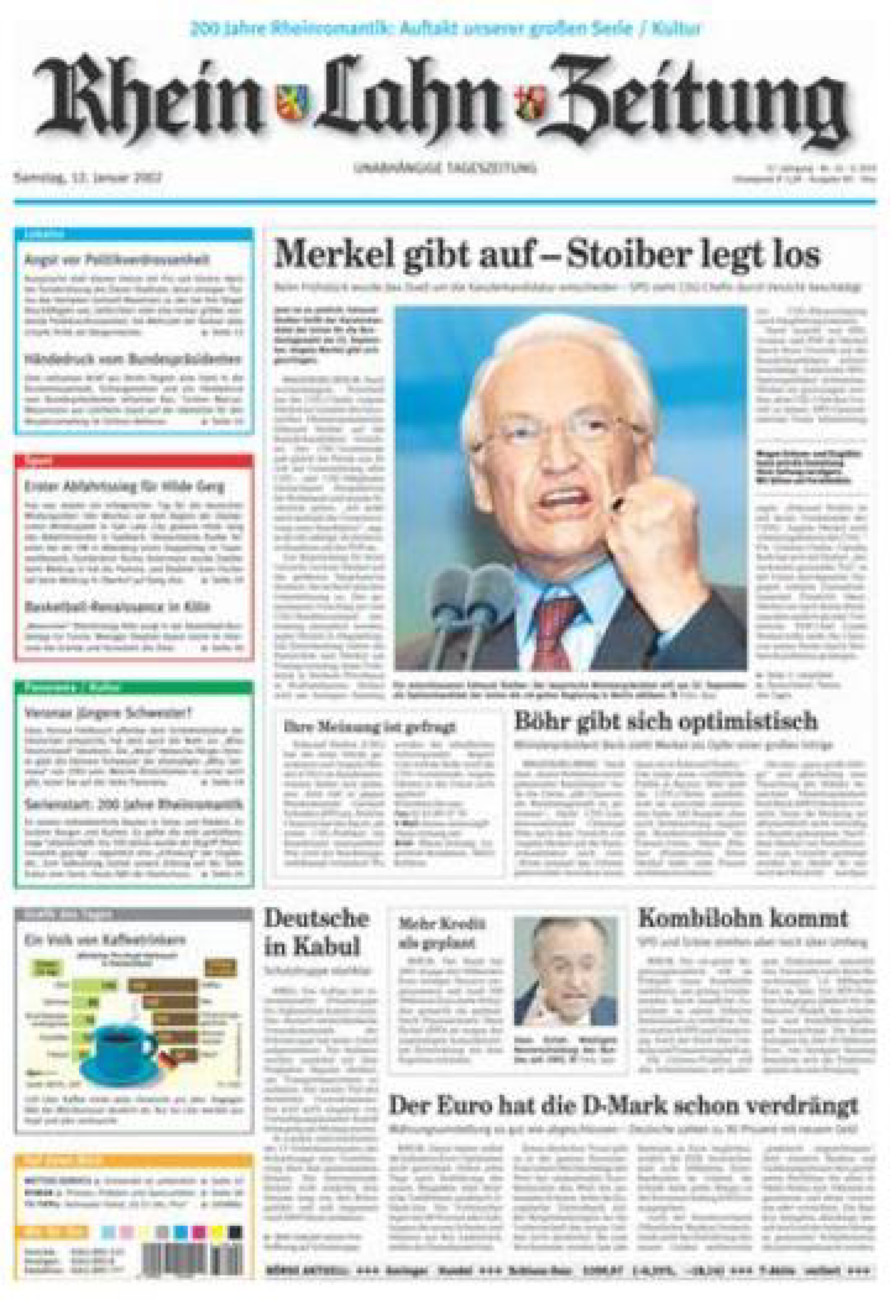 Rhein-Lahn-Zeitung Diez (Archiv) vom Samstag, 12.01.2002