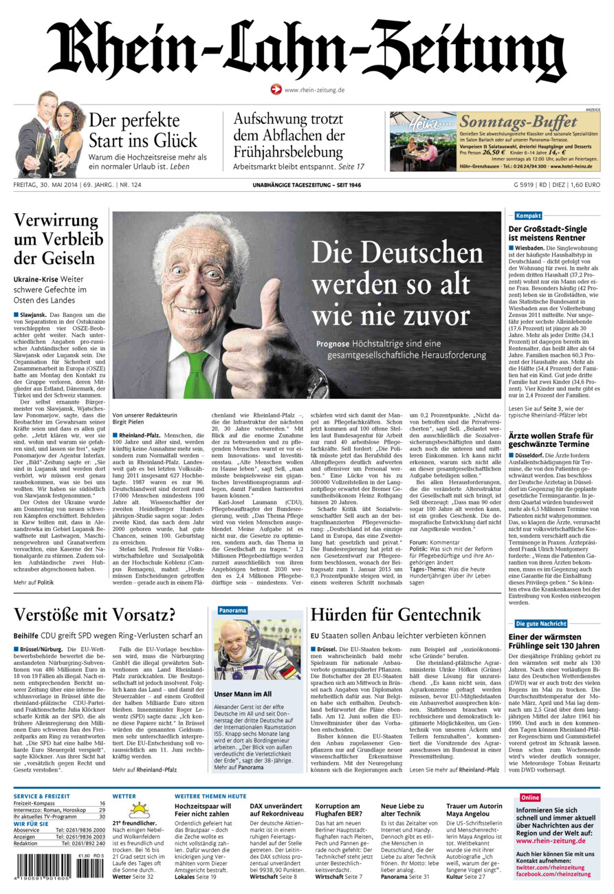 Rhein-Lahn-Zeitung Diez (Archiv) vom Freitag, 30.05.2014