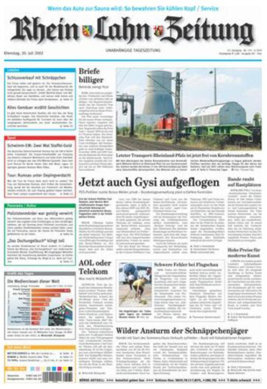 Rhein-Lahn-Zeitung Diez (Archiv) vom Dienstag, 30.07.2002