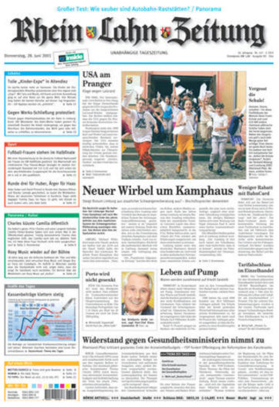 Rhein-Lahn-Zeitung Diez (Archiv) vom Donnerstag, 28.06.2001