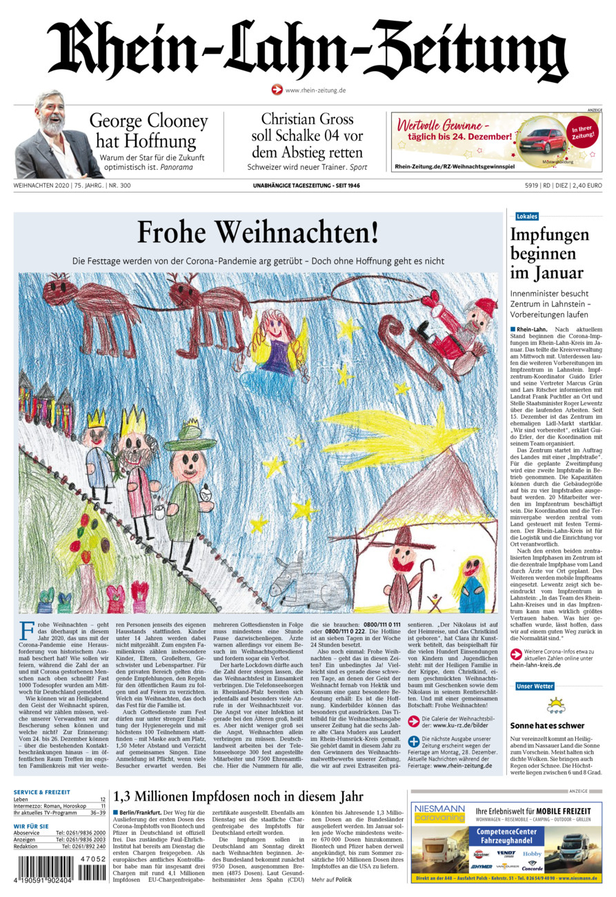 Rhein-Lahn-Zeitung Diez (Archiv) vom Donnerstag, 24.12.2020