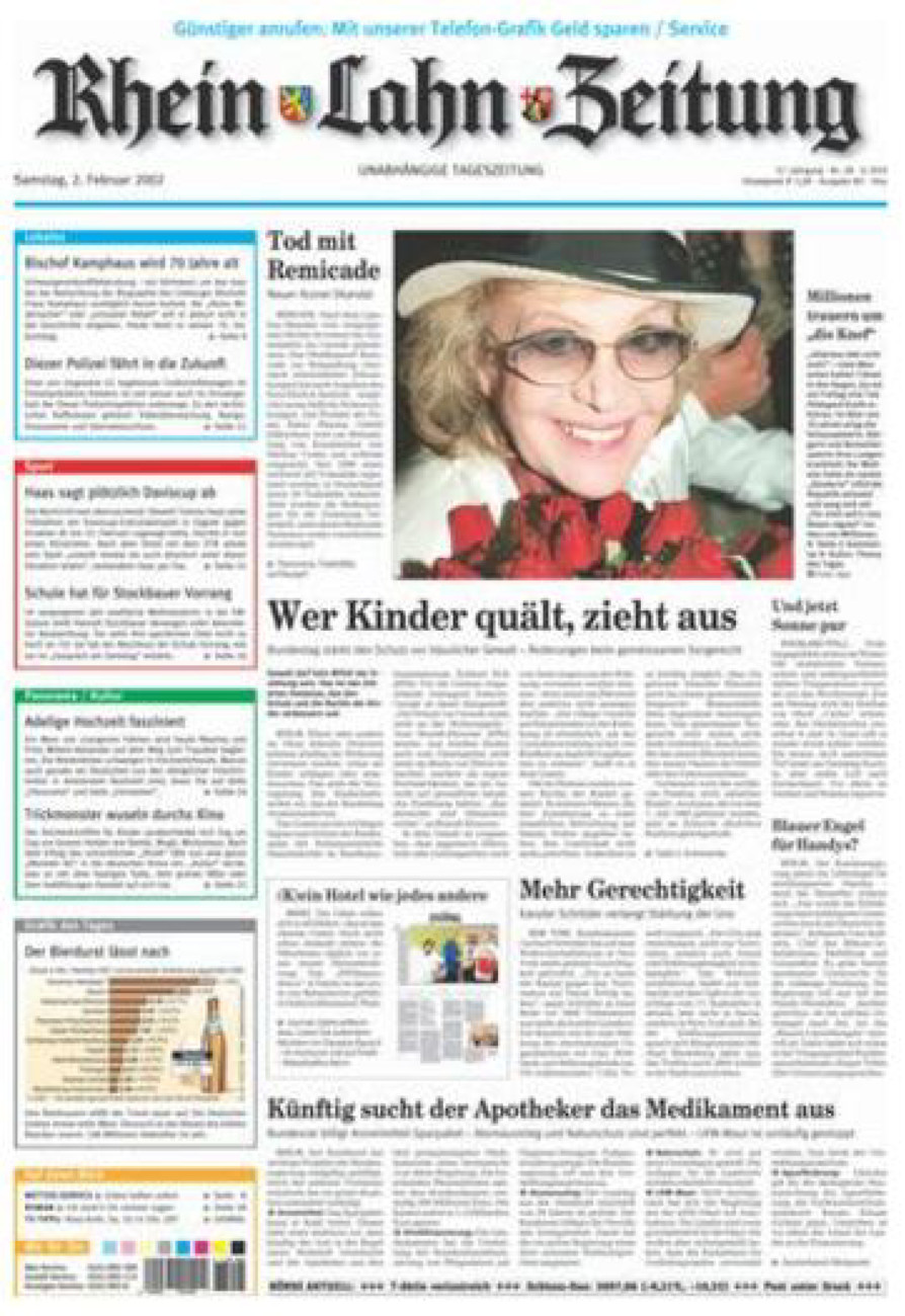 Rhein-Lahn-Zeitung Diez (Archiv) vom Samstag, 02.02.2002