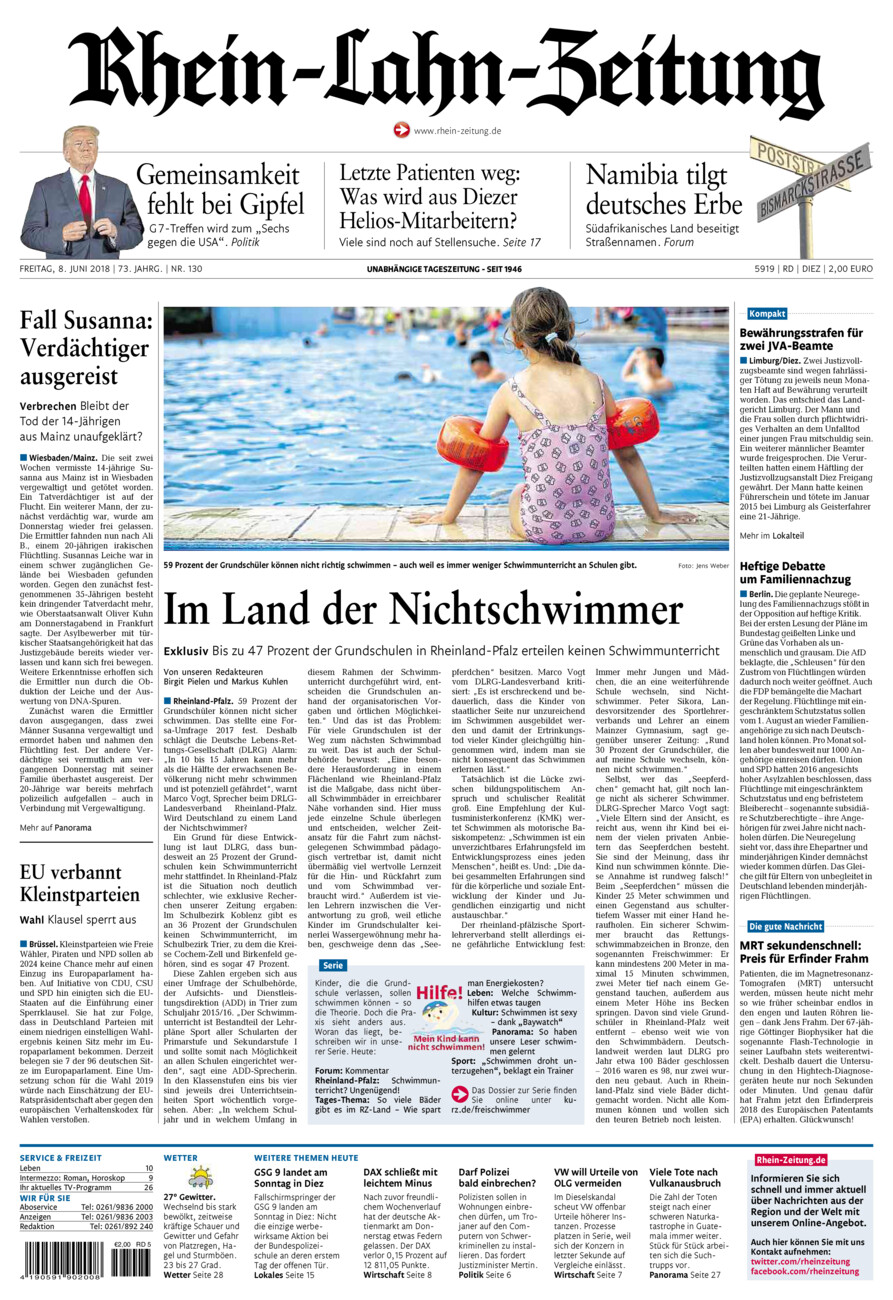 Rhein-Lahn-Zeitung Diez (Archiv) vom Freitag, 08.06.2018