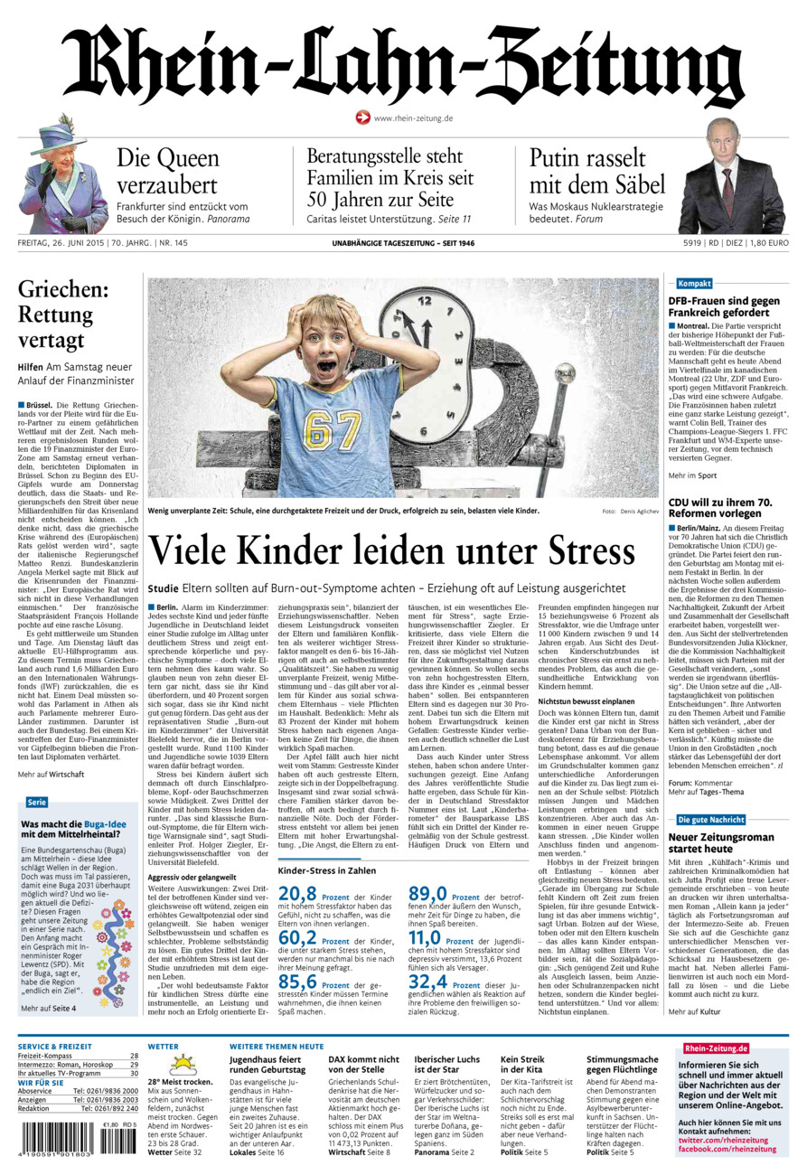 Rhein-Lahn-Zeitung Diez (Archiv) vom Freitag, 26.06.2015