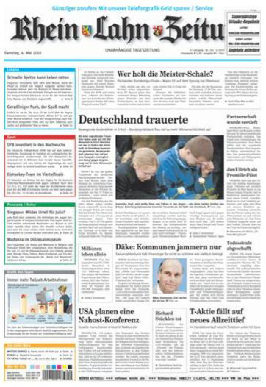 Rhein-Lahn-Zeitung Diez (Archiv) vom Samstag, 04.05.2002