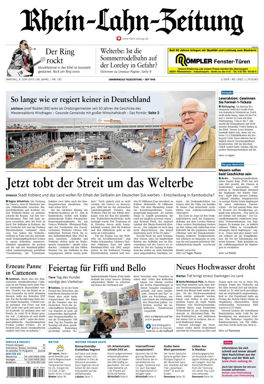 Rhein-Lahn-Zeitung Diez (Archiv) vom Samstag, 08.06.2013