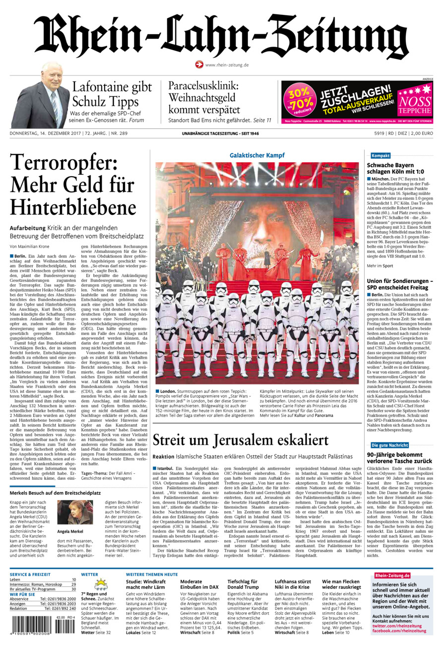 Rhein-Lahn-Zeitung Diez (Archiv) vom Donnerstag, 14.12.2017