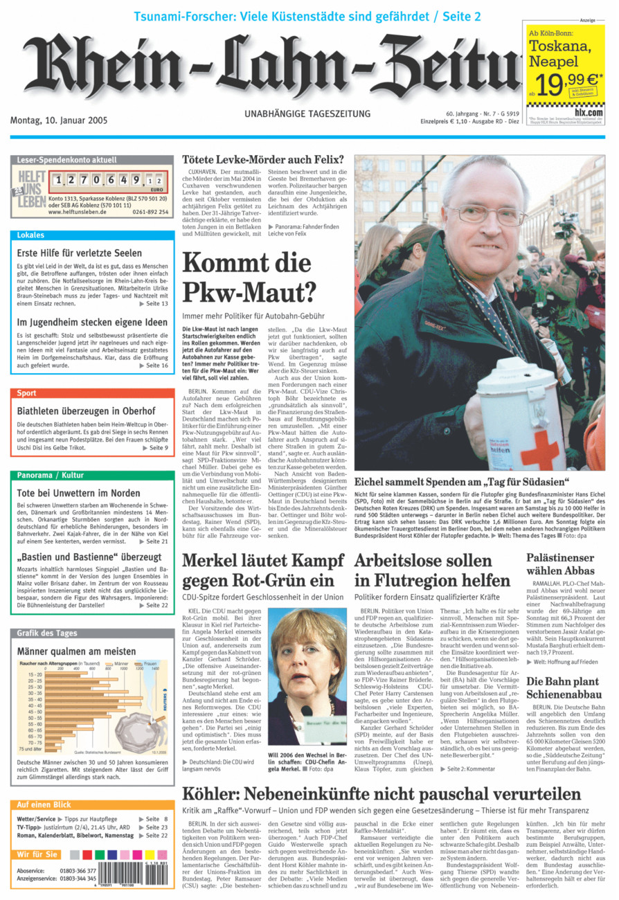 Rhein-Lahn-Zeitung Diez (Archiv) vom Montag, 10.01.2005