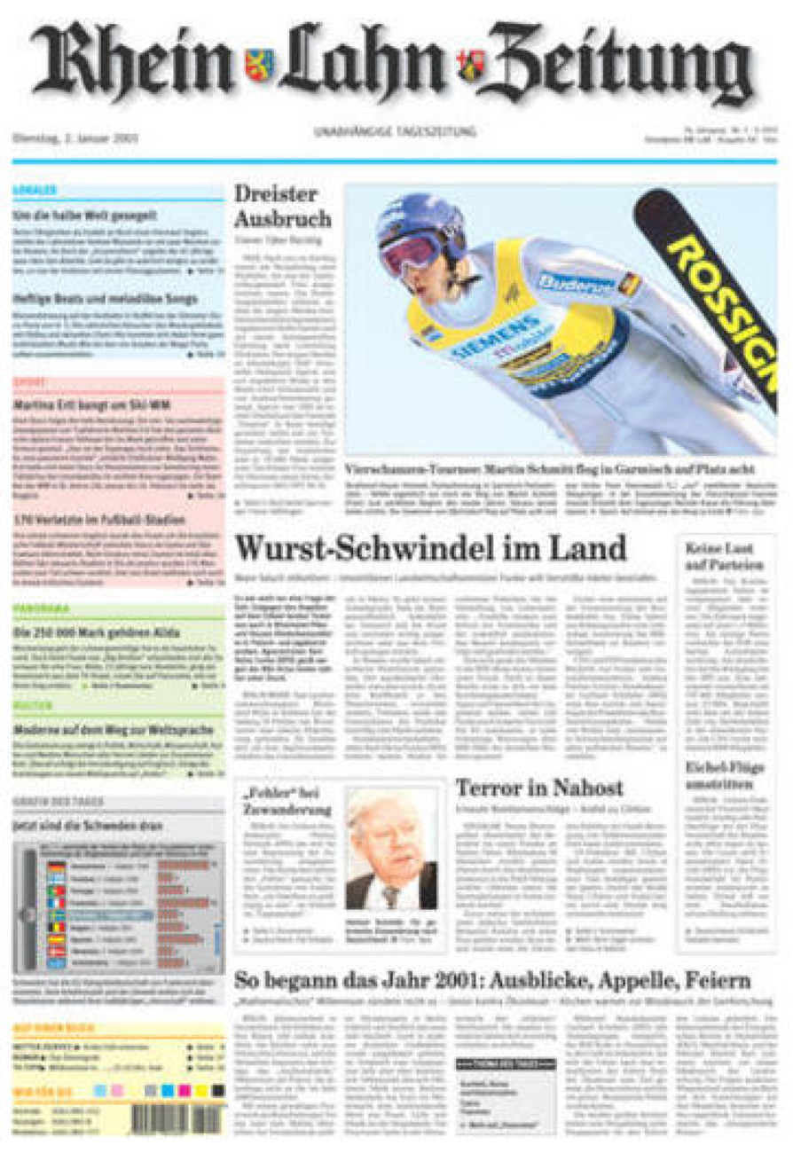 Rhein-Lahn-Zeitung Diez (Archiv) vom Dienstag, 02.01.2001