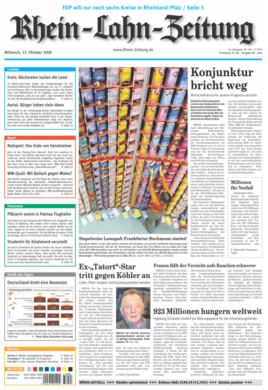 Rhein-Lahn-Zeitung Diez (Archiv) vom Mittwoch, 15.10.2008