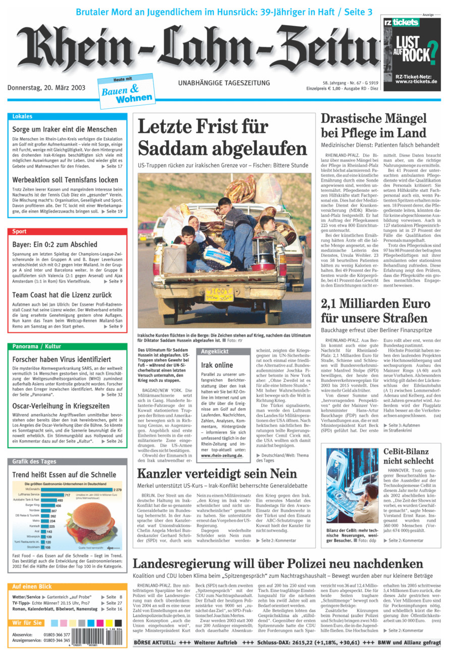 Rhein-Lahn-Zeitung Diez (Archiv) vom Donnerstag, 20.03.2003