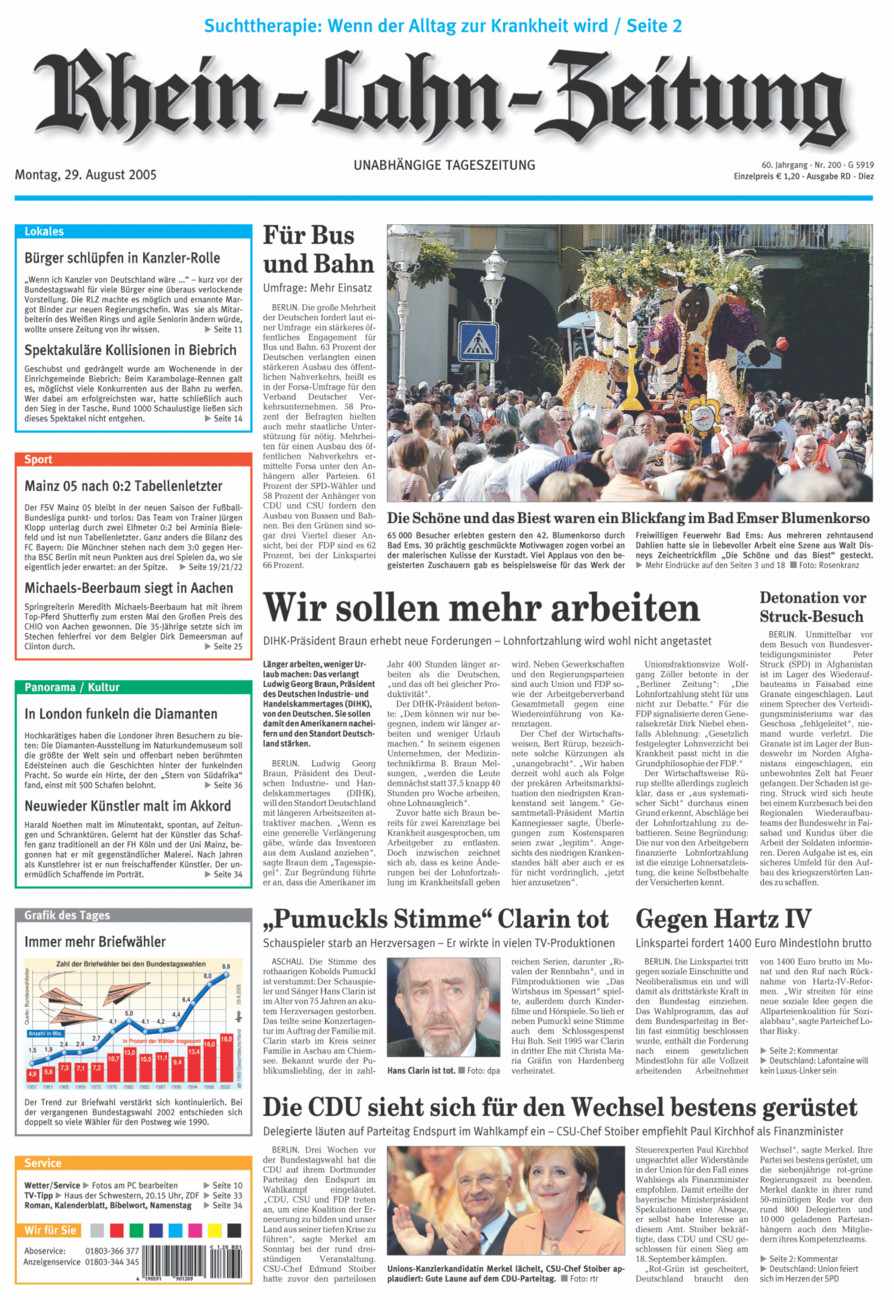 Rhein-Lahn-Zeitung Diez (Archiv) vom Montag, 29.08.2005