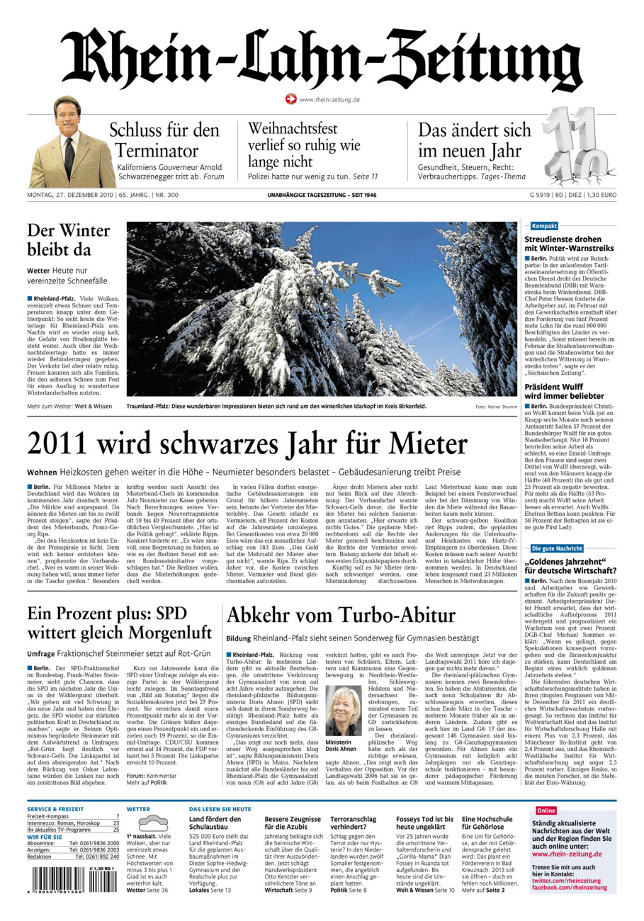 Rhein-Lahn-Zeitung Diez (Archiv) vom Montag, 27.12.2010
