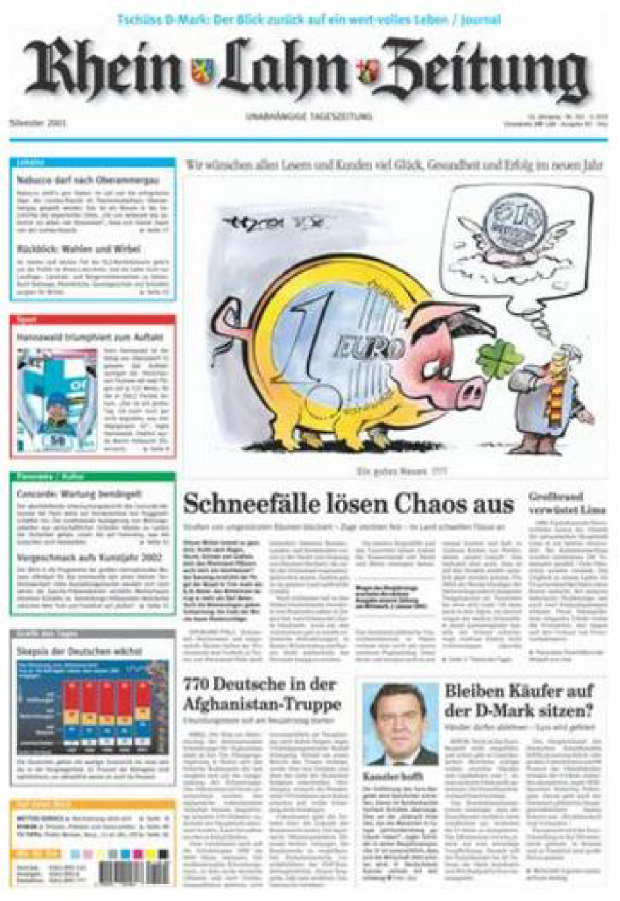 Rhein-Lahn-Zeitung Diez (Archiv) vom Montag, 31.12.2001
