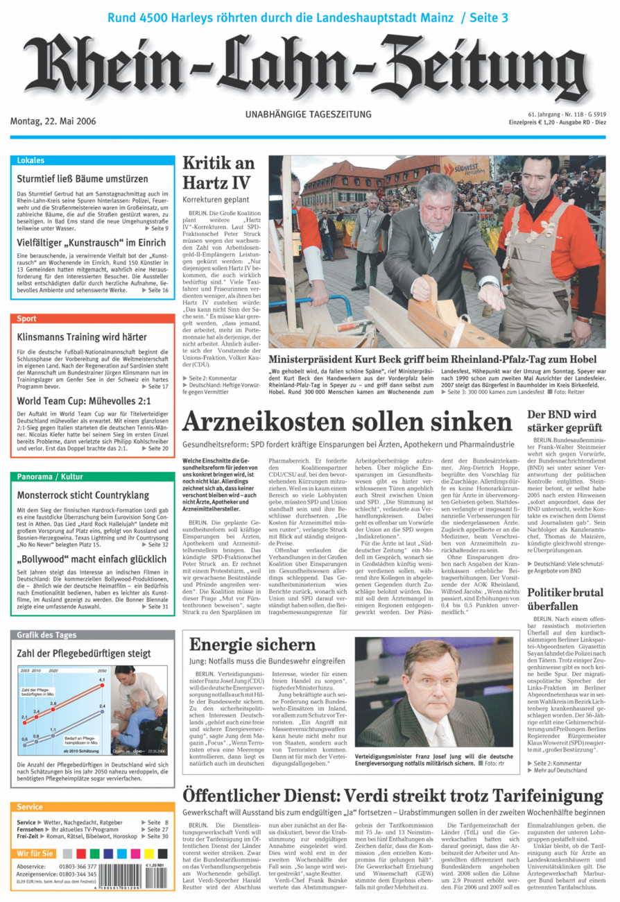 Rhein-Lahn-Zeitung Diez (Archiv) vom Montag, 22.05.2006