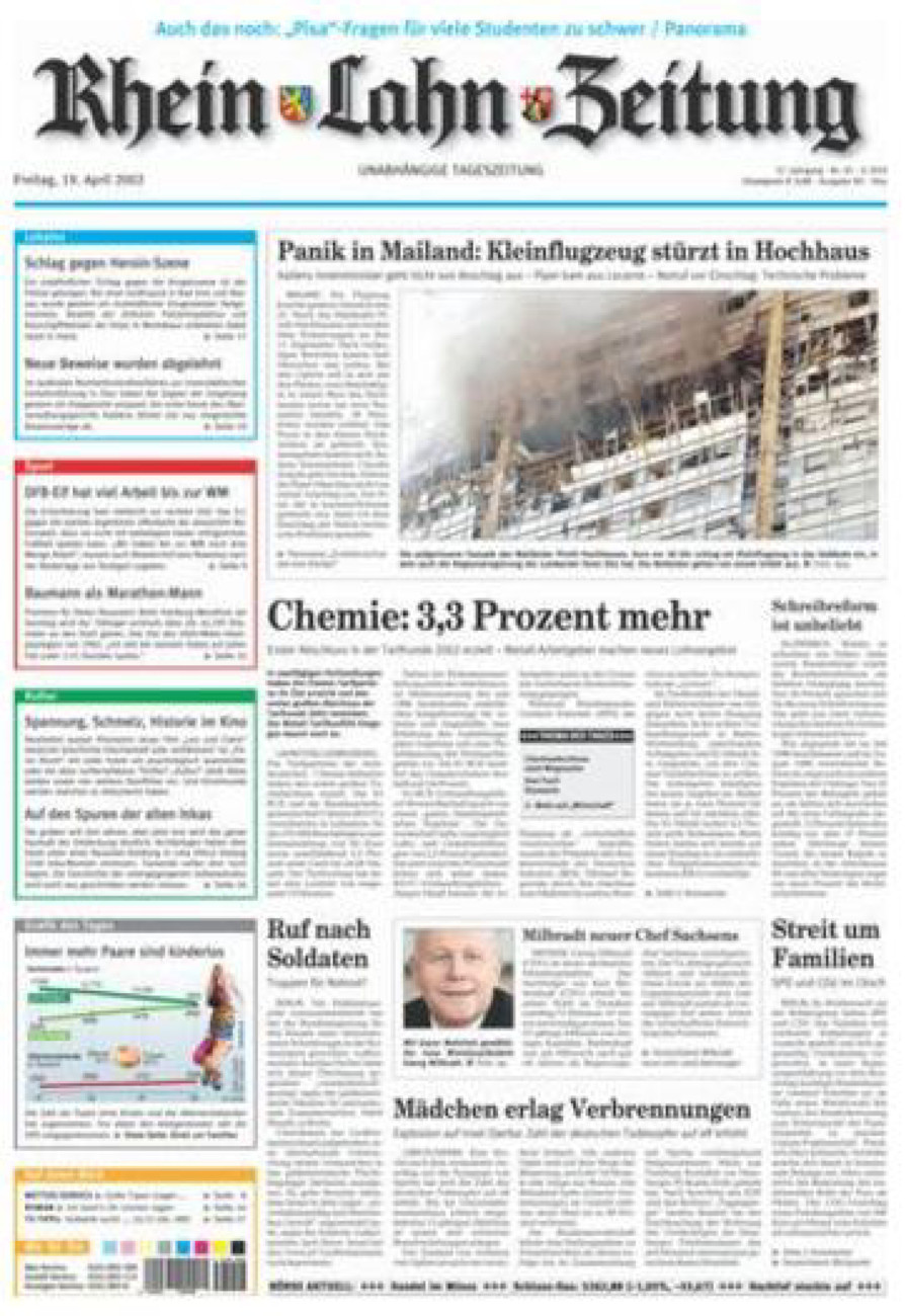 Rhein-Lahn-Zeitung Diez (Archiv) vom Freitag, 19.04.2002