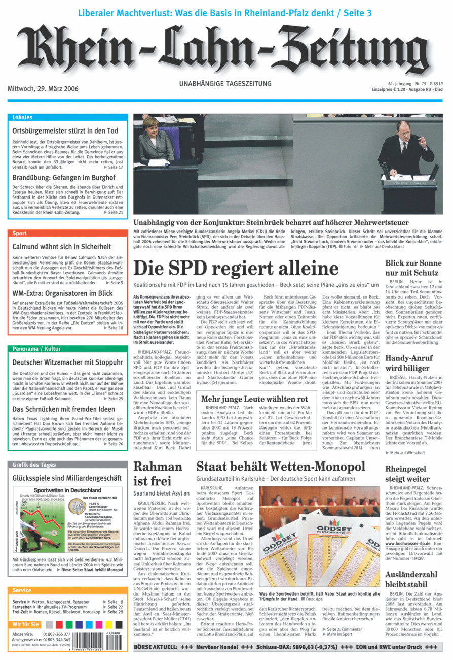 Rhein-Lahn-Zeitung Diez (Archiv) vom Mittwoch, 29.03.2006