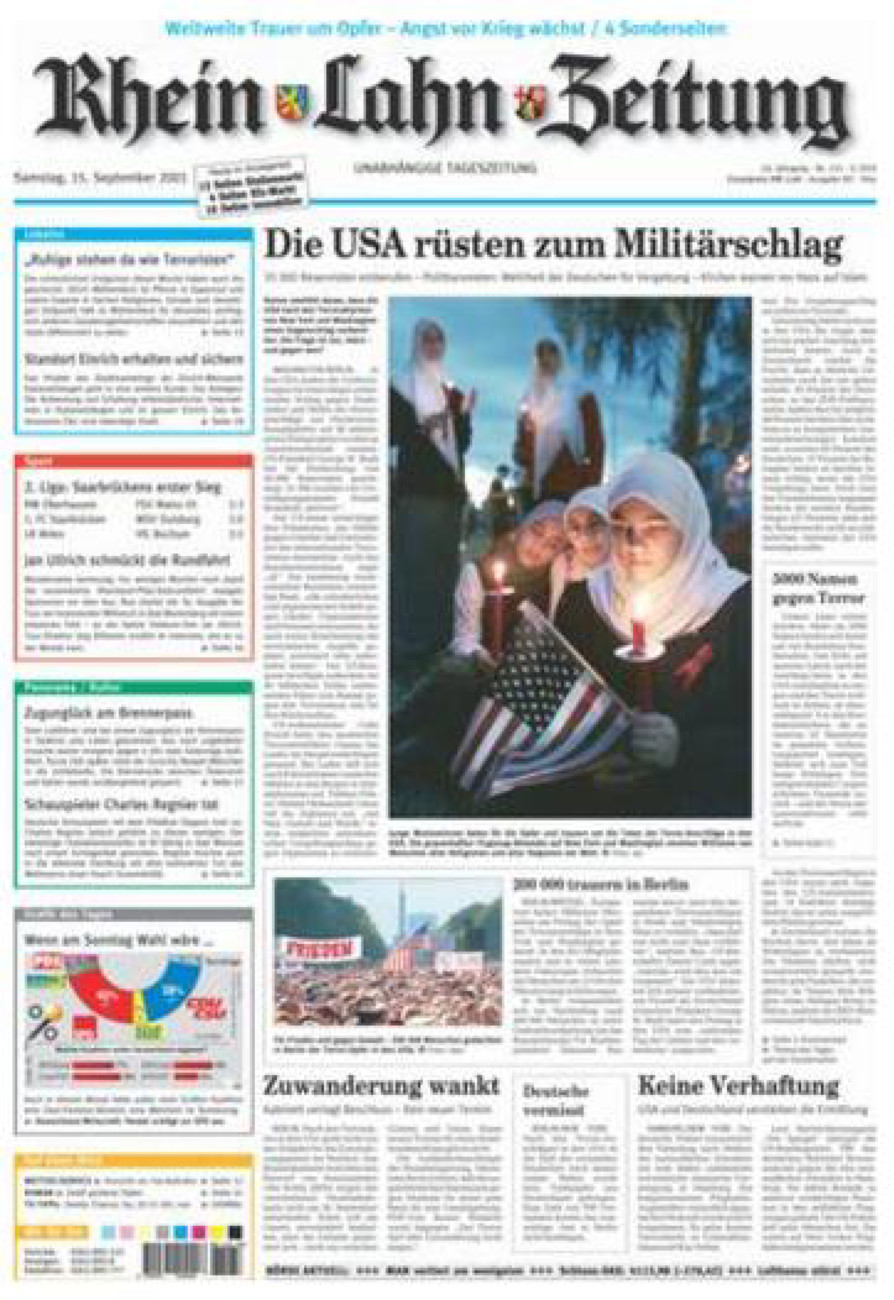 Rhein-Lahn-Zeitung Diez (Archiv) vom Samstag, 15.09.2001