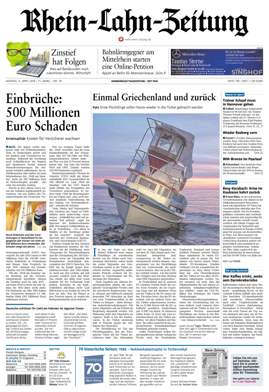 Rhein-Lahn-Zeitung Diez (Archiv) vom Montag, 04.04.2016