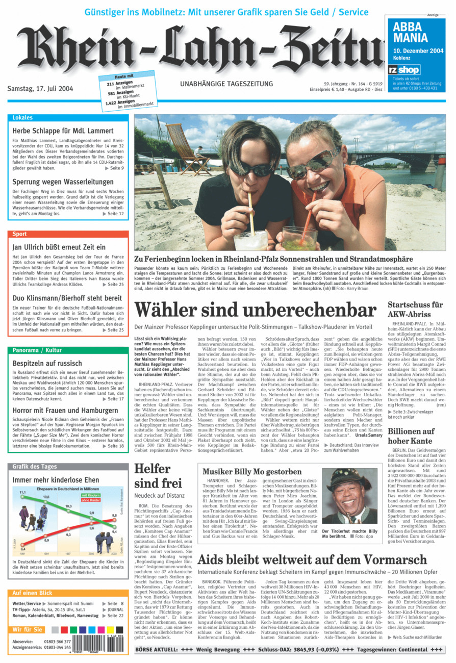 Rhein-Lahn-Zeitung Diez (Archiv) vom Samstag, 17.07.2004