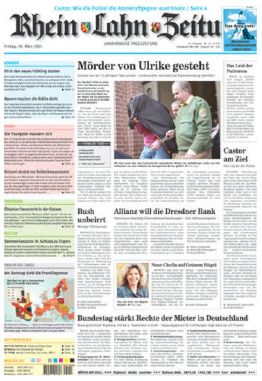 Rhein-Lahn-Zeitung Diez (Archiv) vom Freitag, 30.03.2001