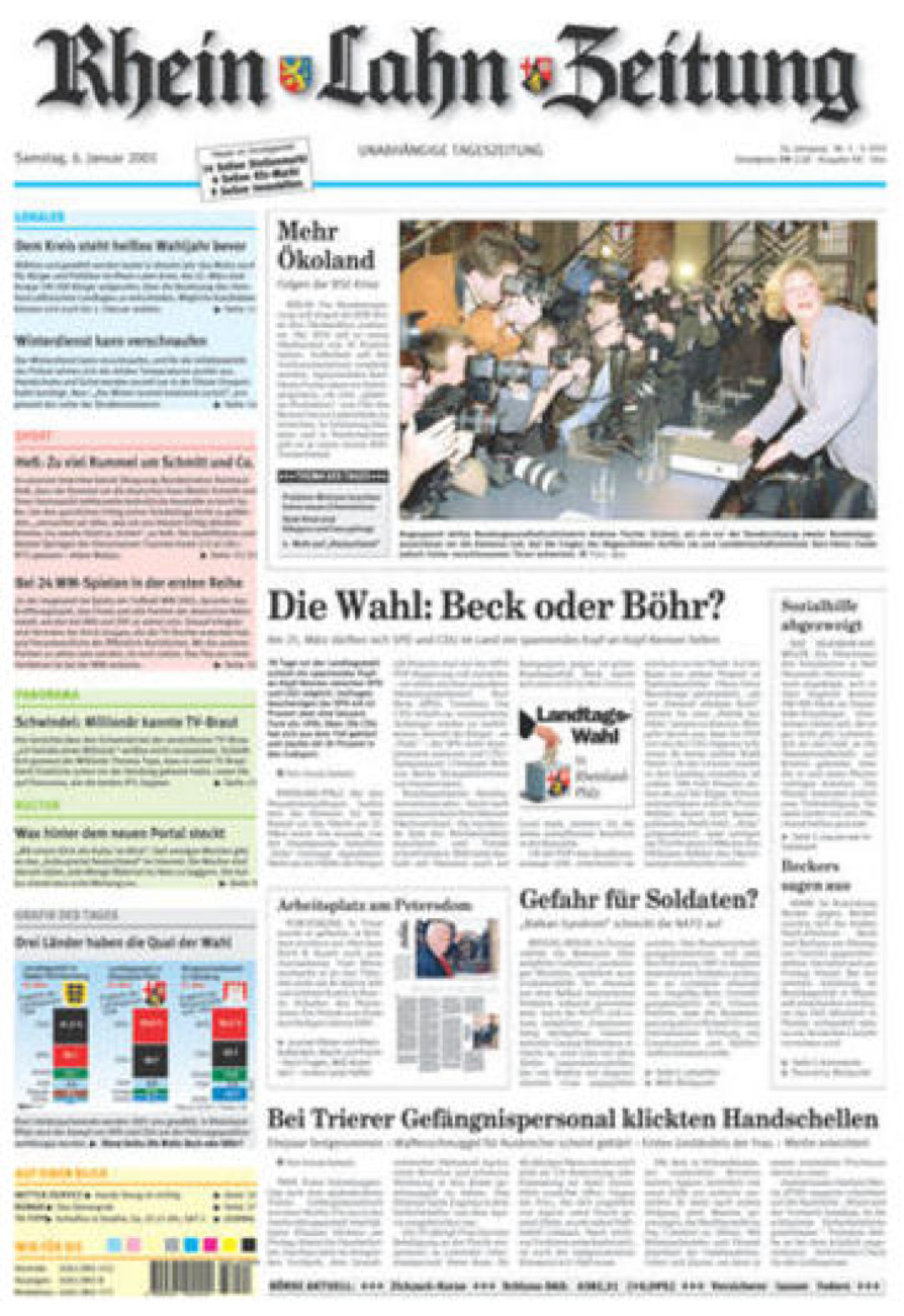Rhein-Lahn-Zeitung Diez (Archiv) vom Samstag, 06.01.2001
