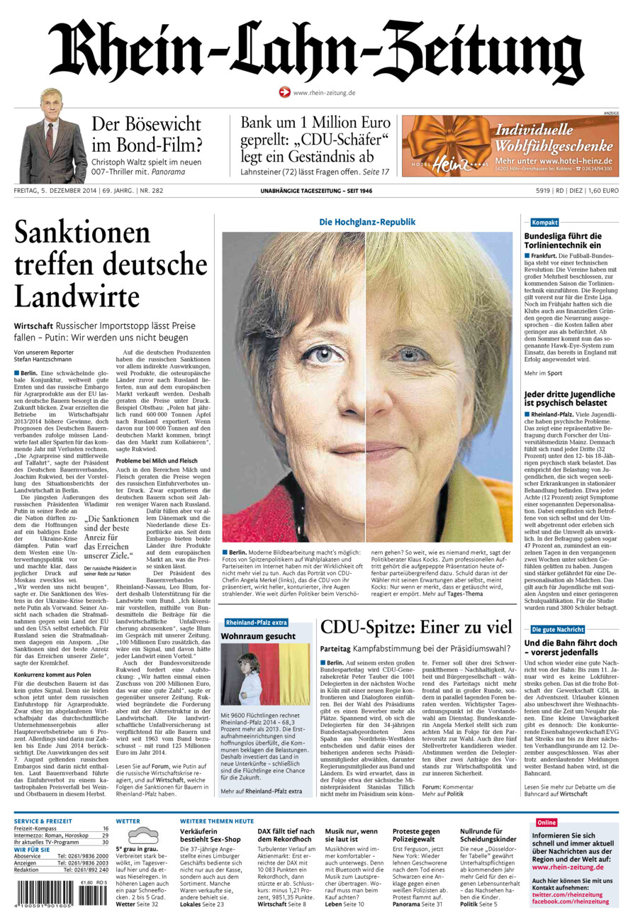Rhein-Lahn-Zeitung Diez (Archiv) vom Freitag, 05.12.2014