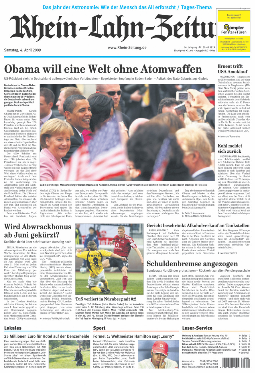 Rhein-Lahn-Zeitung Diez (Archiv) vom Samstag, 04.04.2009