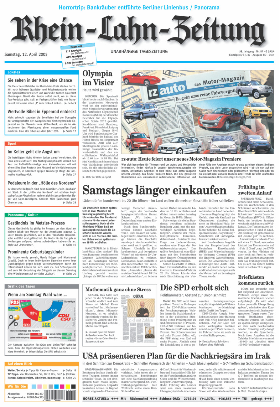 Rhein-Lahn-Zeitung Diez (Archiv) vom Samstag, 12.04.2003