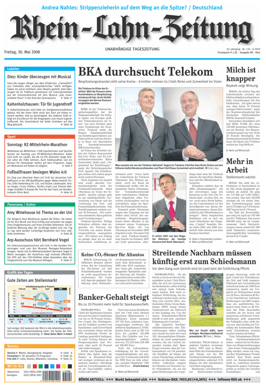 Rhein-Lahn-Zeitung Diez (Archiv) vom Freitag, 30.05.2008