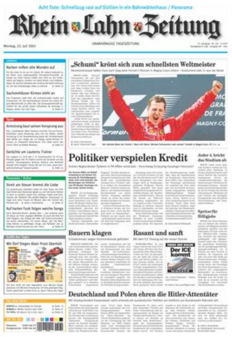Rhein-Lahn-Zeitung Diez (Archiv) vom Montag, 22.07.2002