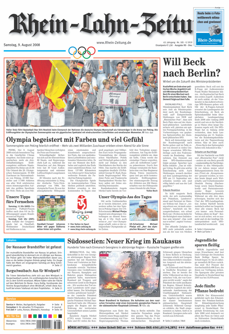 Rhein-Lahn-Zeitung Diez (Archiv) vom Samstag, 09.08.2008