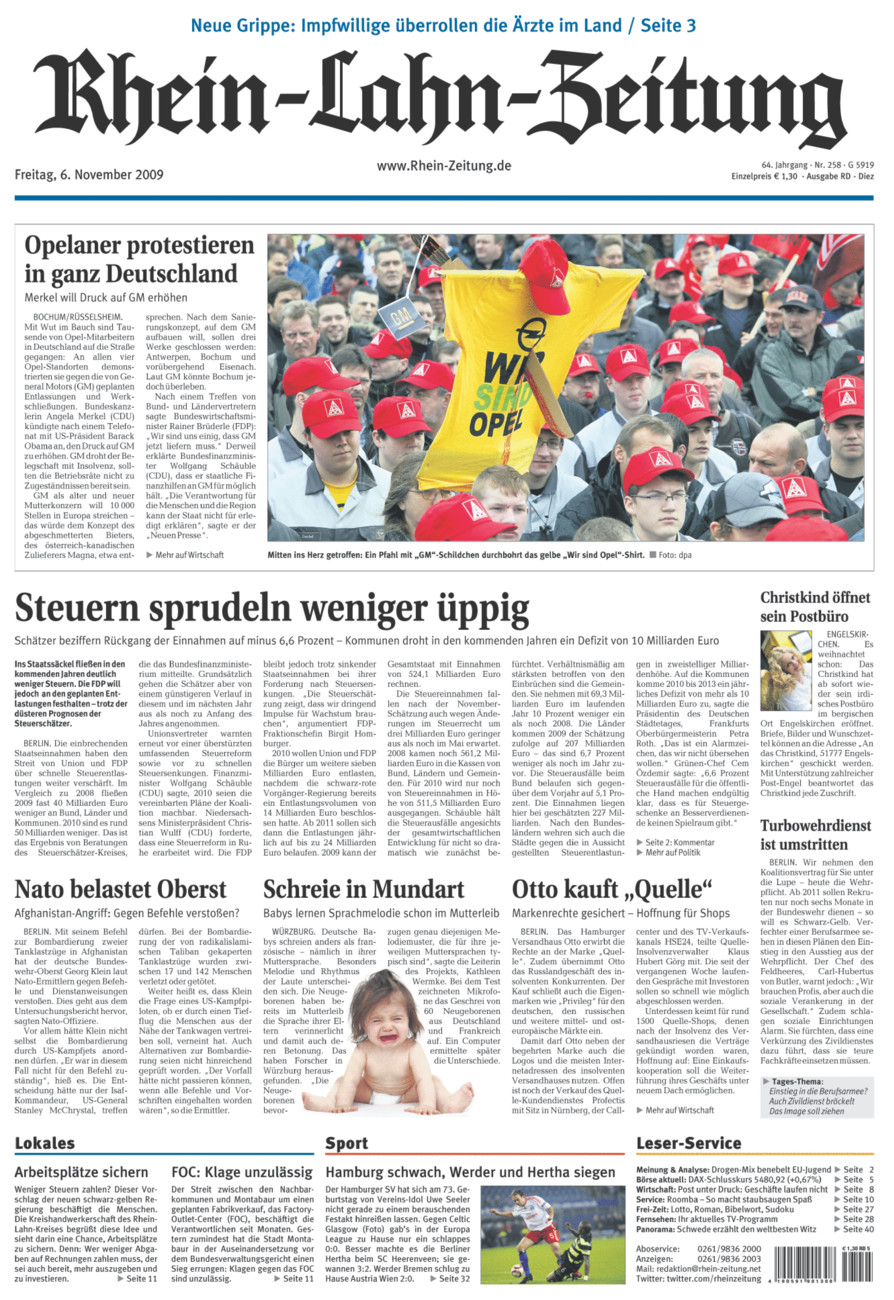 Rhein-Lahn-Zeitung Diez (Archiv) vom Freitag, 06.11.2009